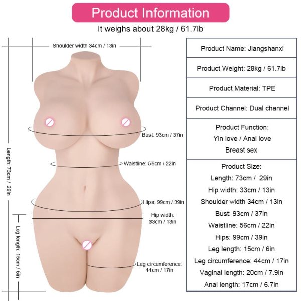 Sheryl realistic half body 18KG with