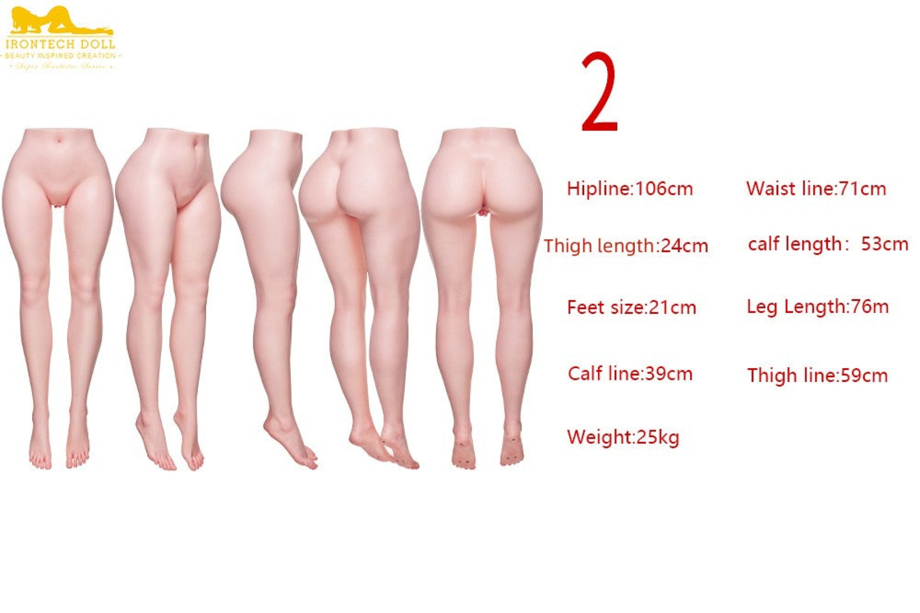 2'5 (76cm) Silicone Torso Legs - sex Doll