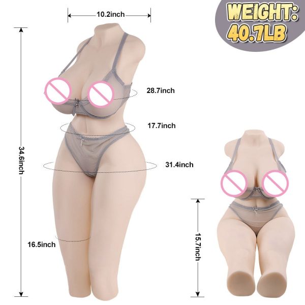 Baili TPE Super Soft Liquid Boobs Half body Doll 19KG