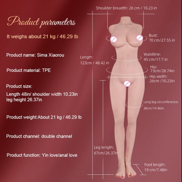 Xiaorou realistic half body with Leg 21KG