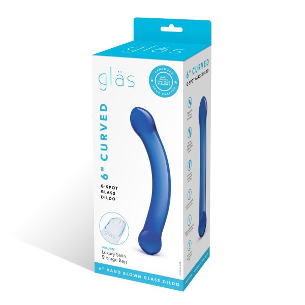 6 Curved G-spot Blue Dildo