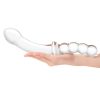 Double Sided Curved Dildo With Anal Beads