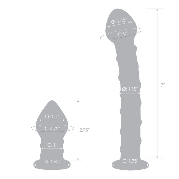 Blue Swirly Dildo & Butt Plug Set