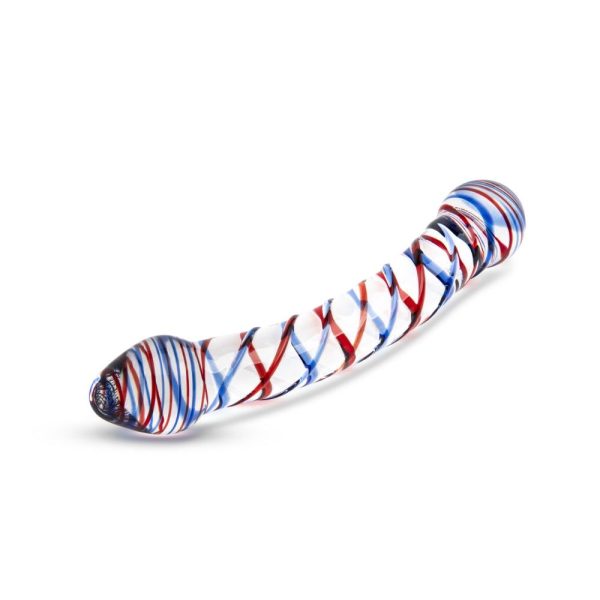 7.5 Striped Double Ended Glass Dildo