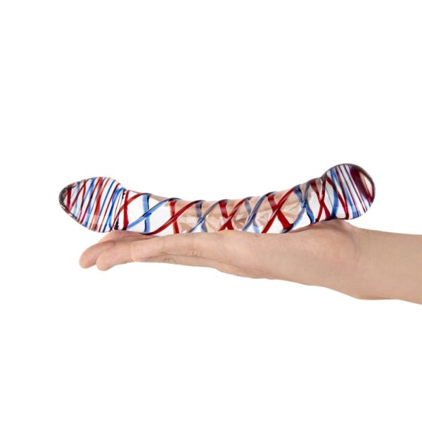 7.5 Striped Double Ended Glass Dildo