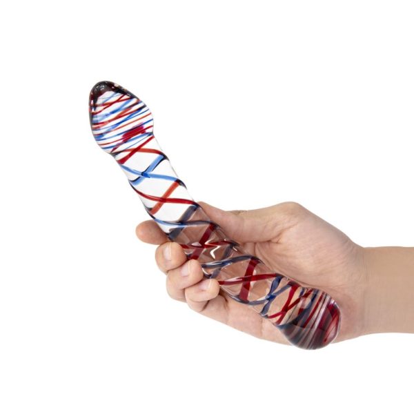7.5 Striped Double Ended Glass Dildo