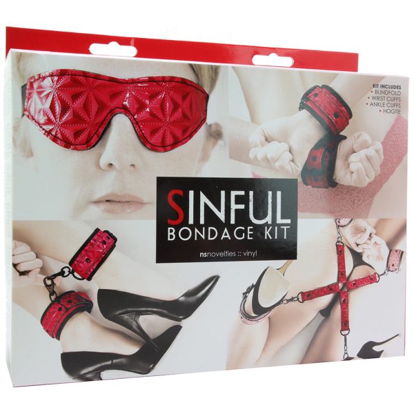 Sinful Vinyl Bondage Kit in Red/Black
