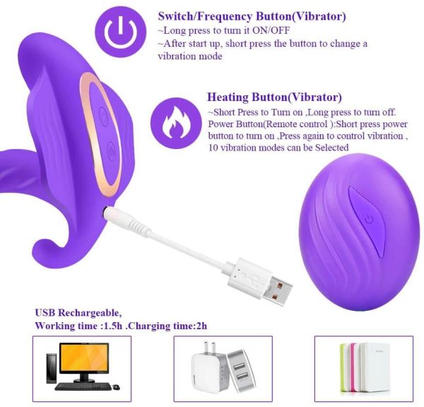 Soft Butterfly Strap on Vibrator Wireless Wearable Massager